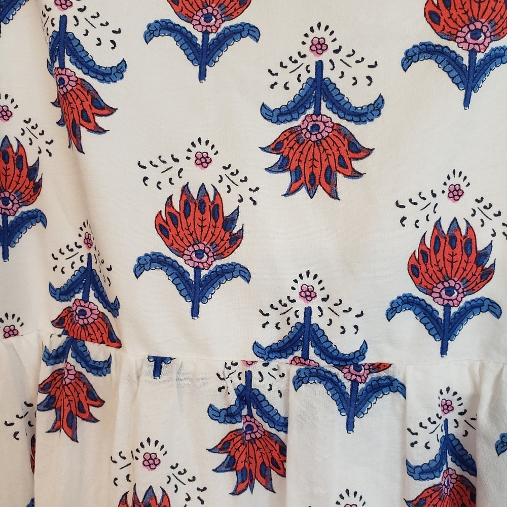 J. Crew White Dress with Red and Blue Floral Pattern - Picture 5 of 5